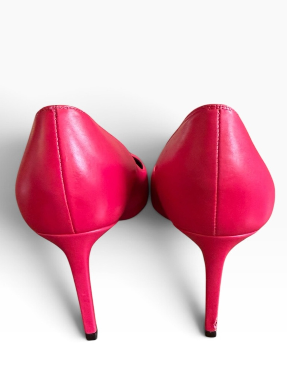 Saint Laurent Zoe Cap-Toe Leather Stiletto Heel Pumps Pink/Black EU 39.5 US 9.5 - Picture 6 of 14